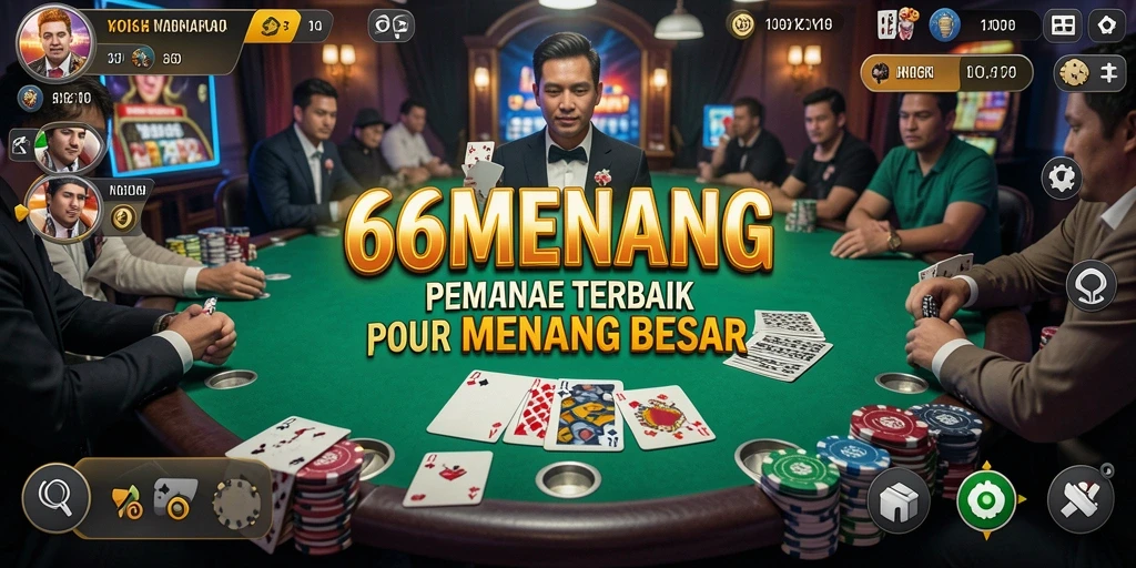Tampilan seru dari gameplay poker di 66MENANG.