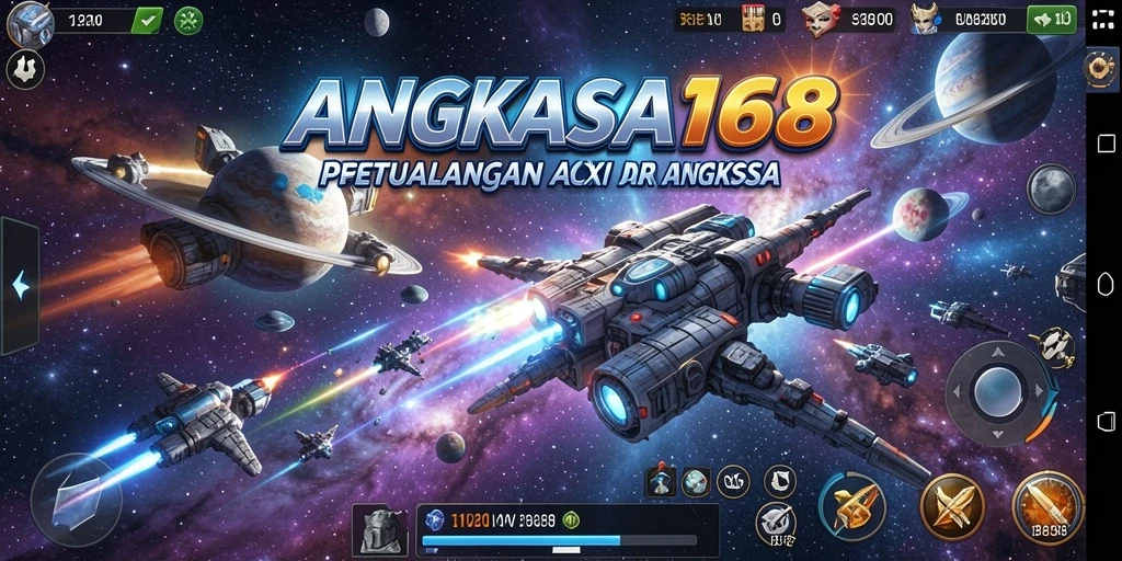 Tampilan gameplay mendebarkan dalam ANGKASA168 dengan aksi luar angkasa intens.