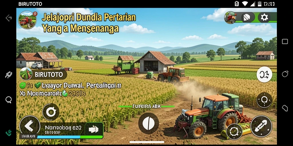 Tampilan screenshot BIRUTOTO yang menampilkan aktivitas bertani yang seru.