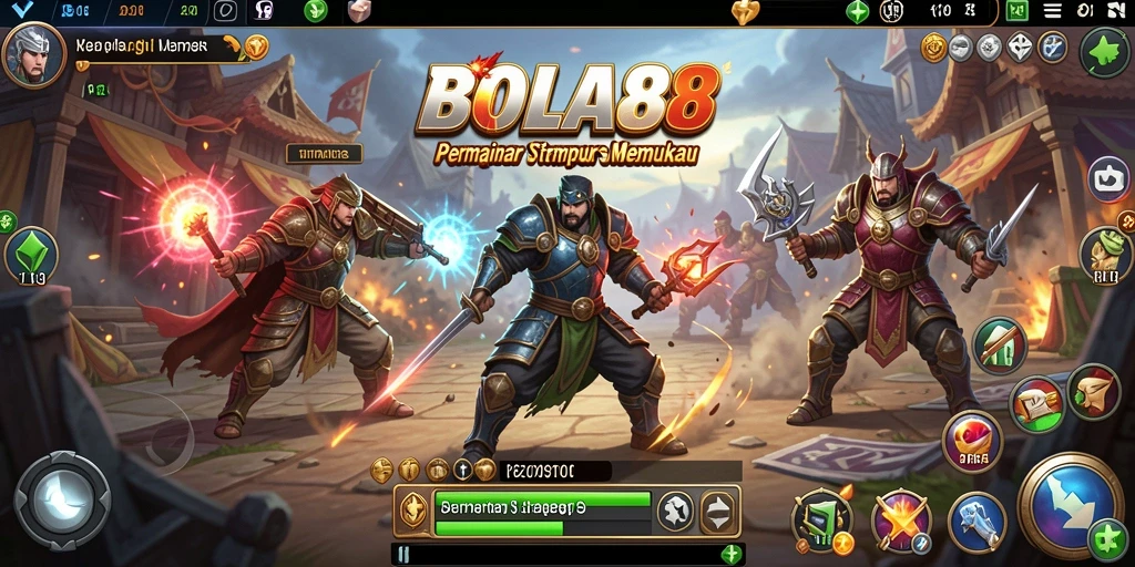 Tampilan seru dan intens dari gameplay BOLA88
