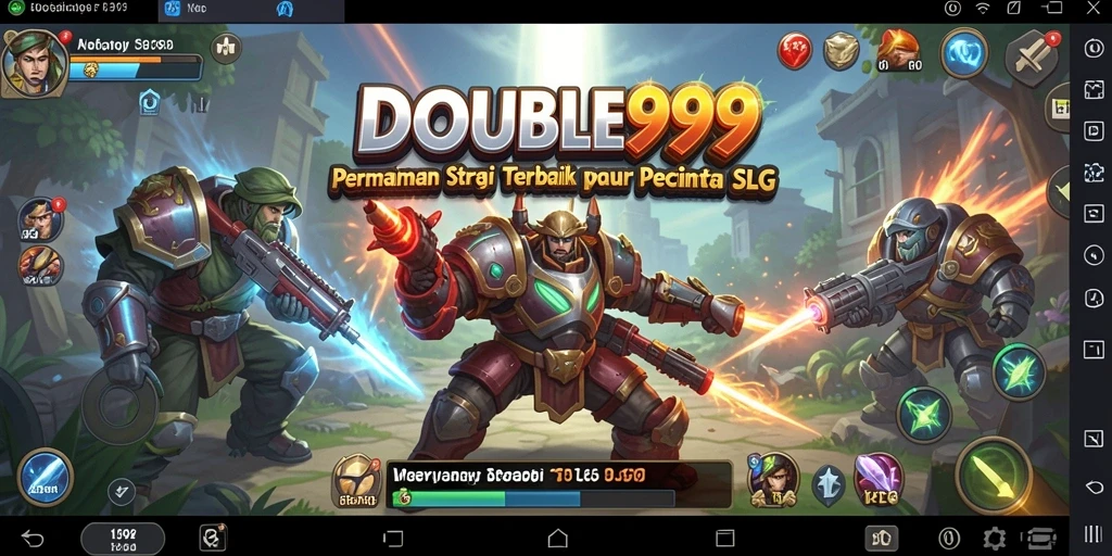 Tampilan gameplay DOUBLE999 dengan pertempuran strategis yang mendebarkan.