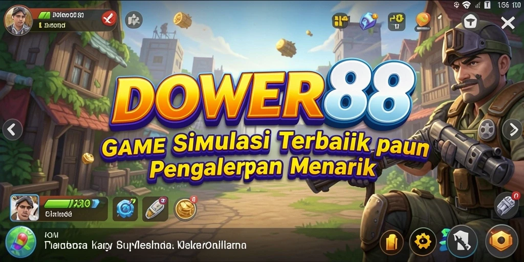 Screenshot utama DOWER88 menampilkan gameplay simulasi yang menarik.