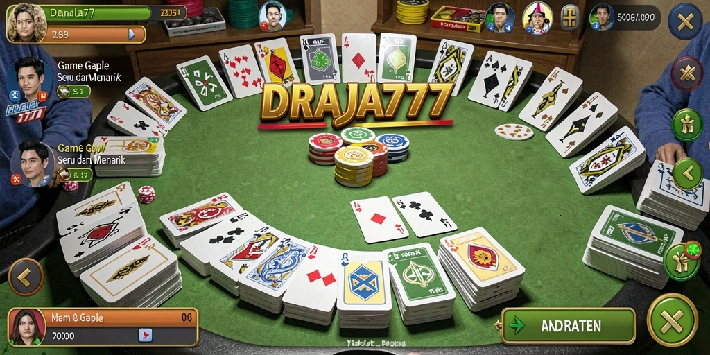 Screenshot DRAJA777 menampilkan gameplay Gaple yang seru.