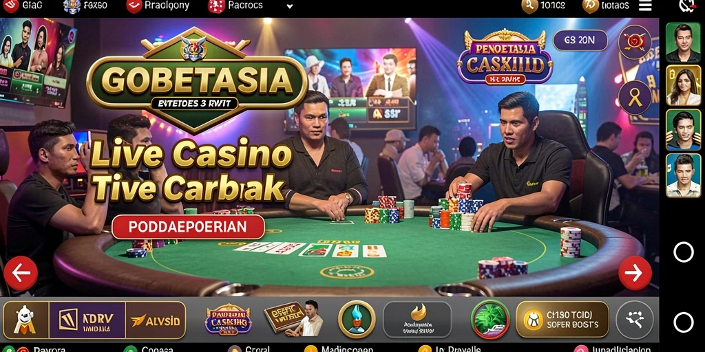 Tampilan gameplay GOBETASIA menampilkan dealer profesional dan interaksi langsung.