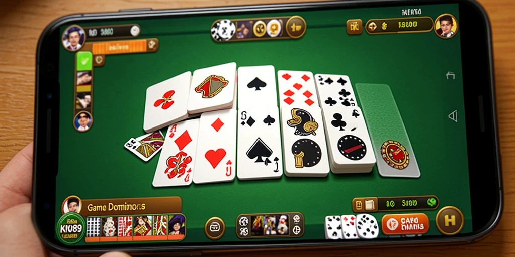 Screenshot gameplay KNO89 menampilkan aksi domino yang mendebarkan.