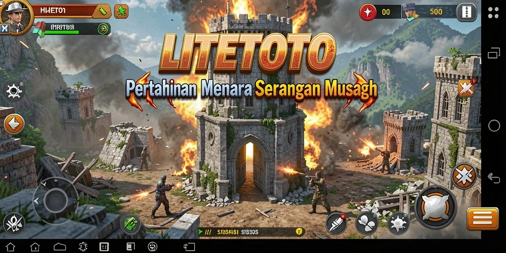 Gameplay seru di LITETOTO dengan menara yang strategis.