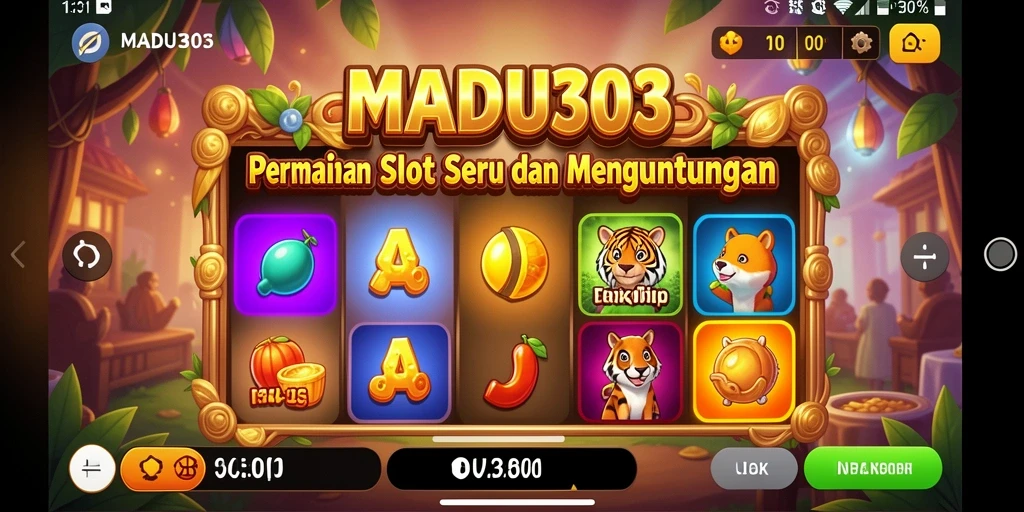 Tampilan gameplay Slot yang seru dan penuh warna di MADU303.