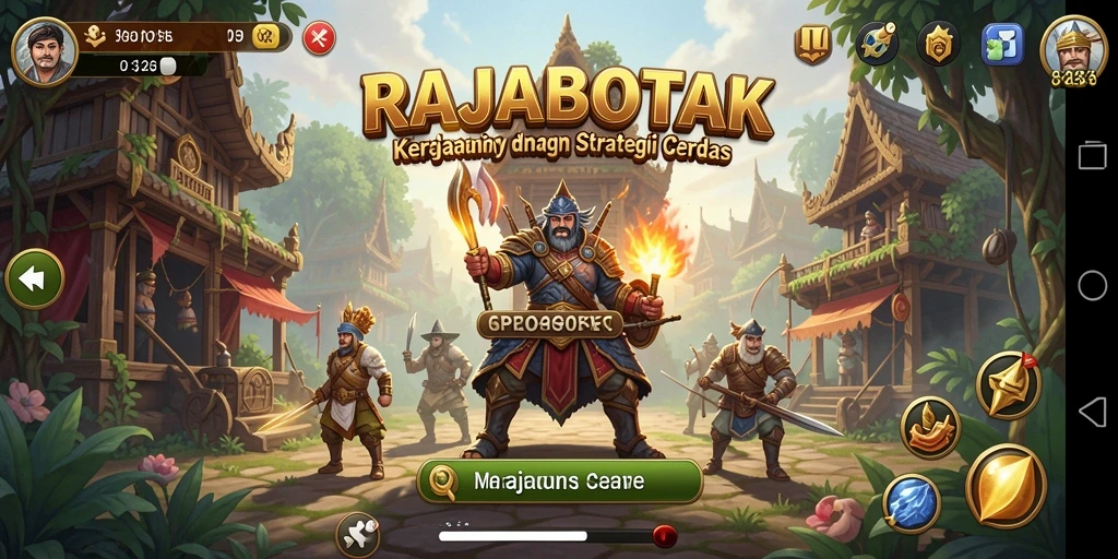 Tampilan gameplay menakjubkan dari RAJABOTAK dalam pertempuran Tower Defense.