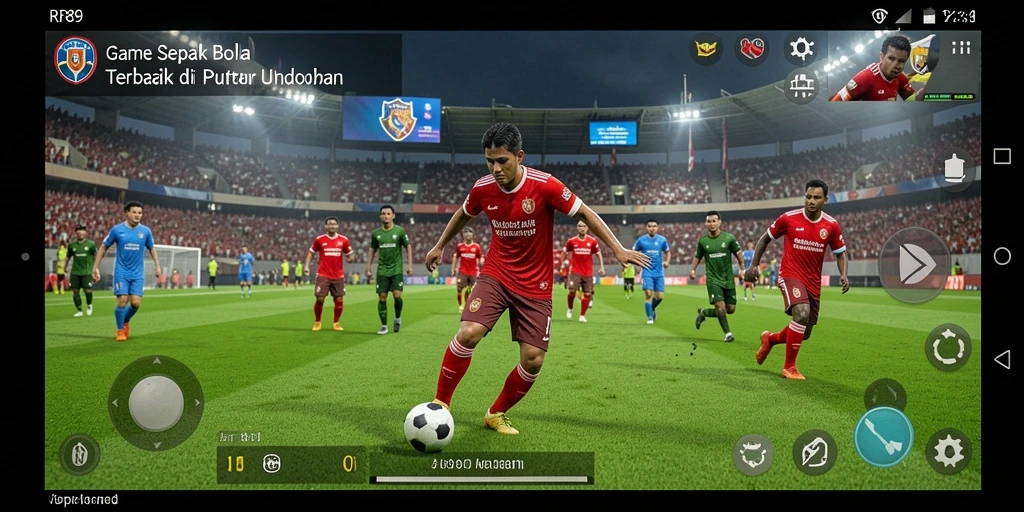 Tangkapan layar RR89 menampilkan aksi seru di lapangan sepak bola.