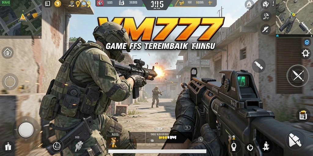 Tampilan aksi mendebarkan dalam gameplay FPS VM777.