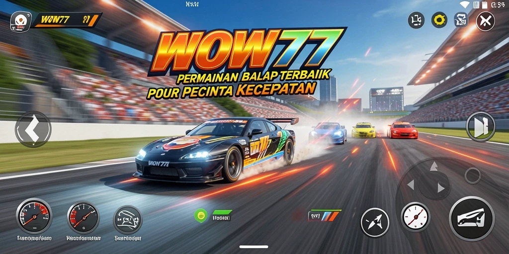 Tampilan gameplay WOW77 yang seru dan penuh aksi balap.